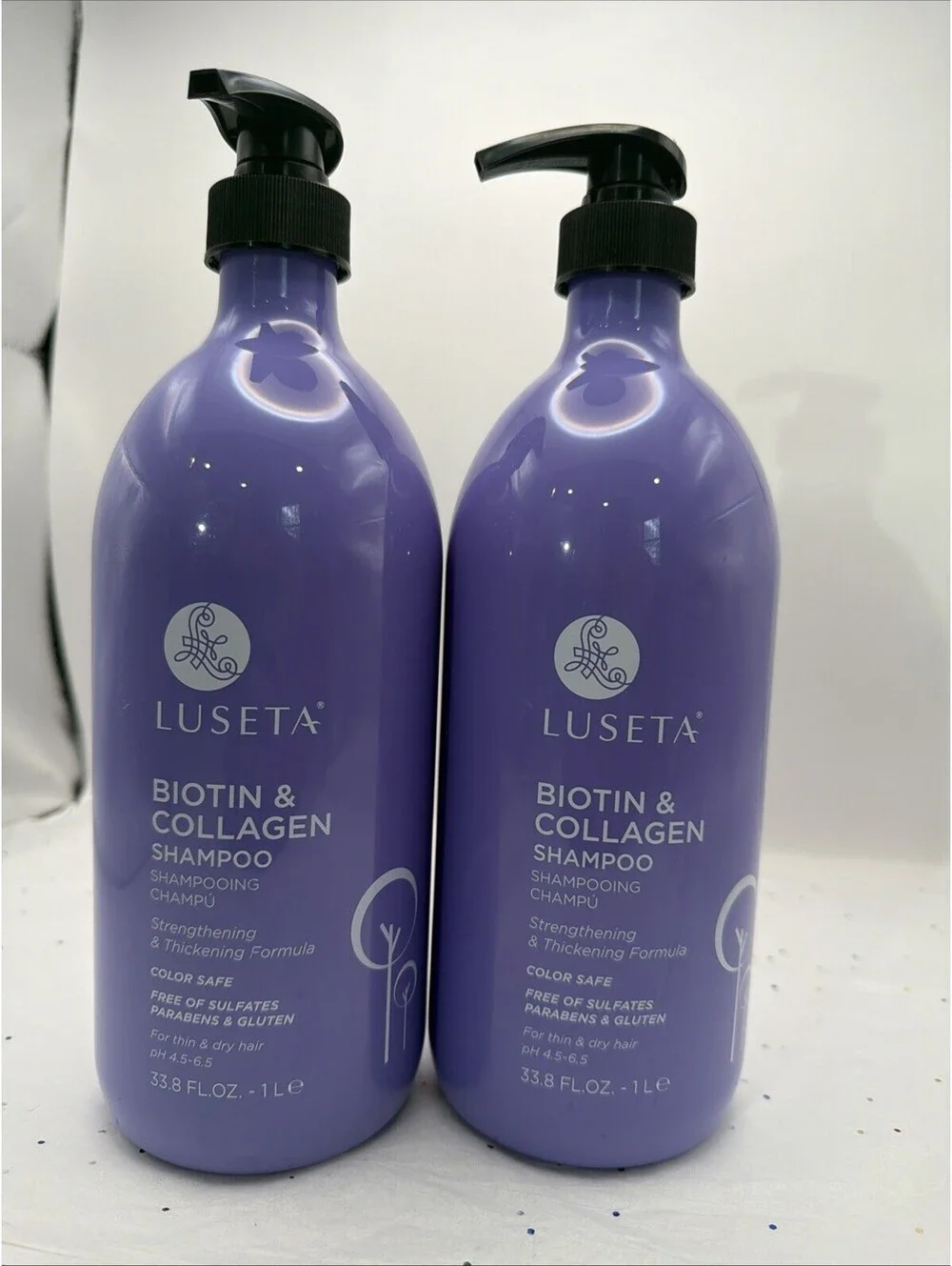 Luseta Biotin & Collagen Conditioner 33.8 oz Liter Lot of 2 Hair Thickening NEW
